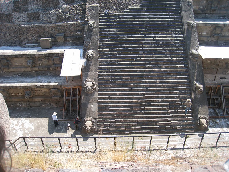Mexico Pyramids - Mexico City 2009 0105.jpg - A trip to the Teotihuacan area of Mexico to visit the pyramids. A vast complex and a great climb to the top. This was followed by lunch in a cave, then a visit to the historical center of Mexico City. March 2009.